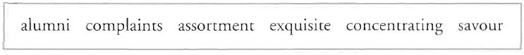 words b